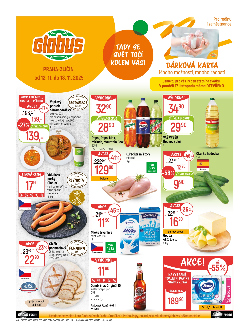Leták Globus leták Praha - Zličín - strana 1