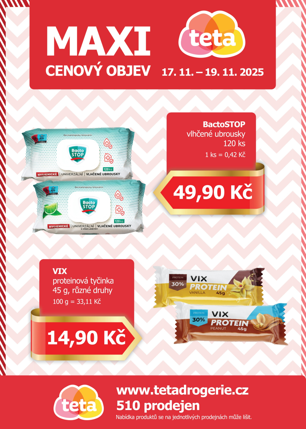 Leták Teta drogerie - Maxi cenový objev - strana 1