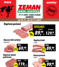 Akční leták ZEMAN maso - uzeniny 