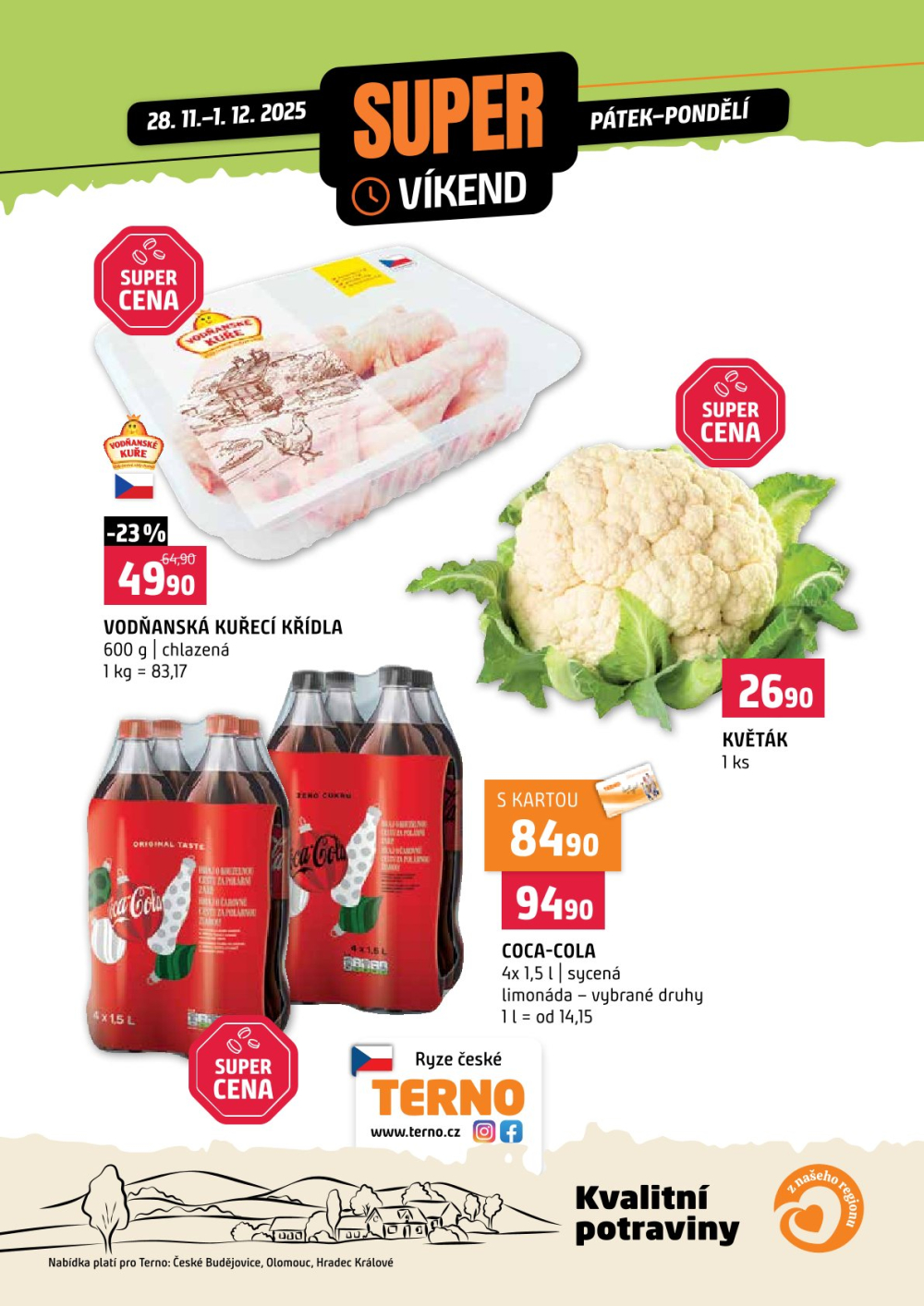 Leták Terno leták - Víkendovka České Budějovice, Olomouc, Hradec Králové - strana 1
