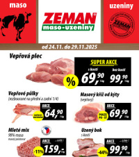 Akční leták ZEMAN maso - uzeniny 