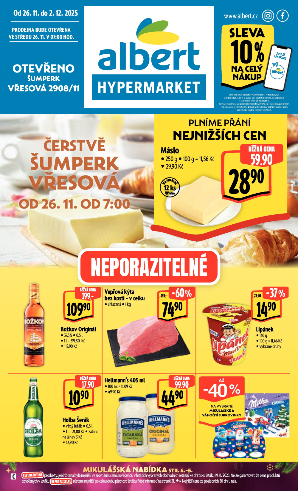 Leták Albert Hypermarket leták - Šumperk, Vřesová - strana 1