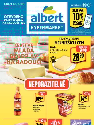 Albert Hypermarket leták - Mladá Boleslav, Na Radouči