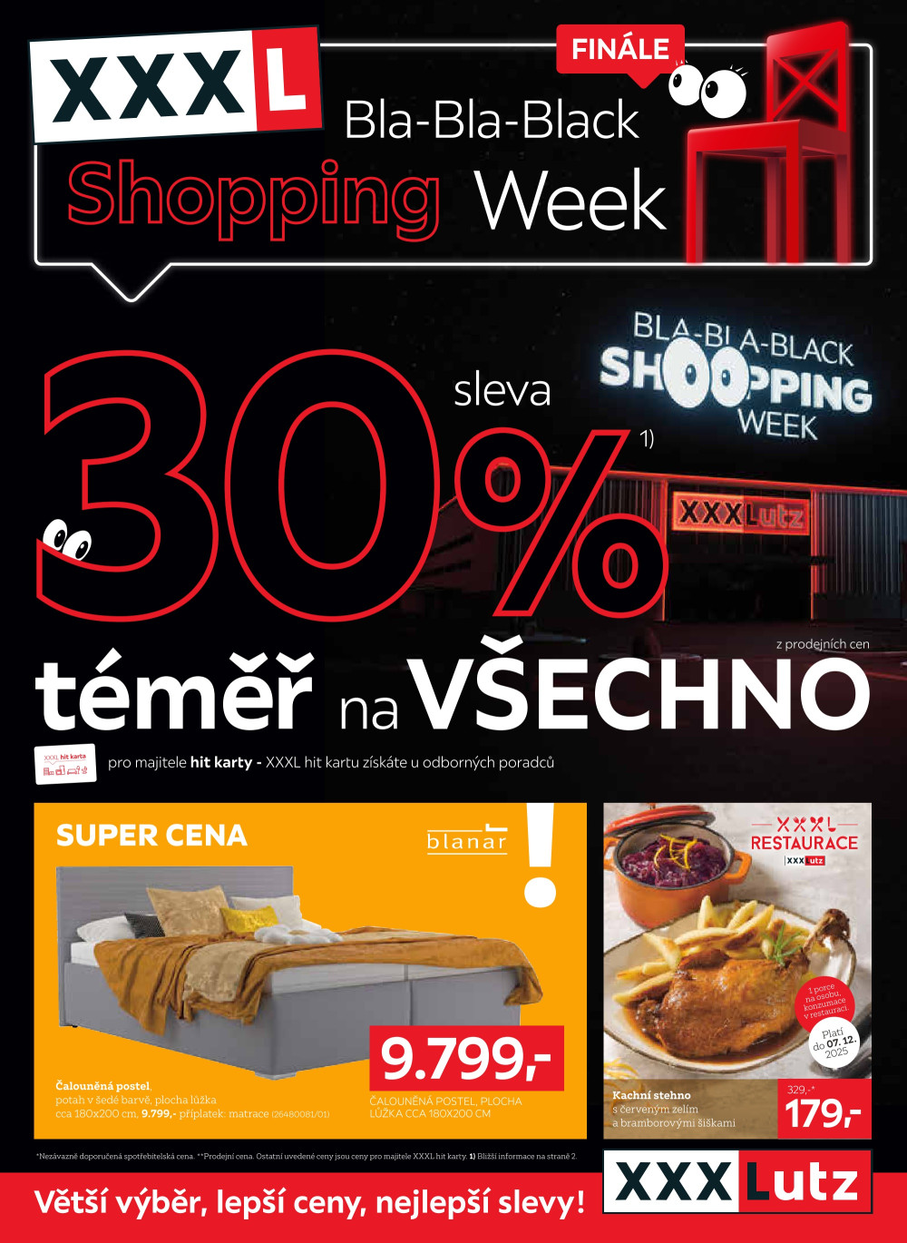 Leták XXXLutz leták - Bla Bla Black Shopping Week - strana 1