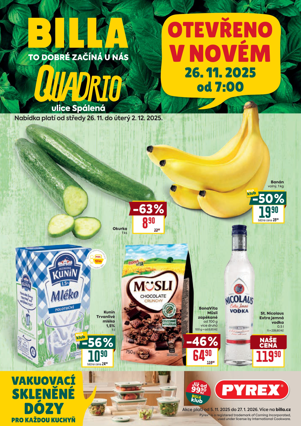 Leták BILLA leták - Praha - Quadrio, Spálená - strana 1