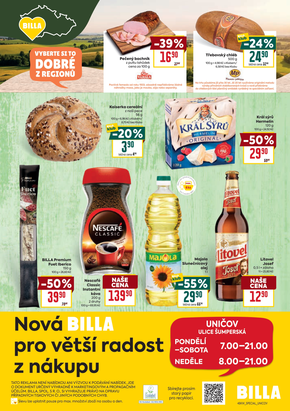 Leták BILLA leták - Uničov, Šumperská - strana 2