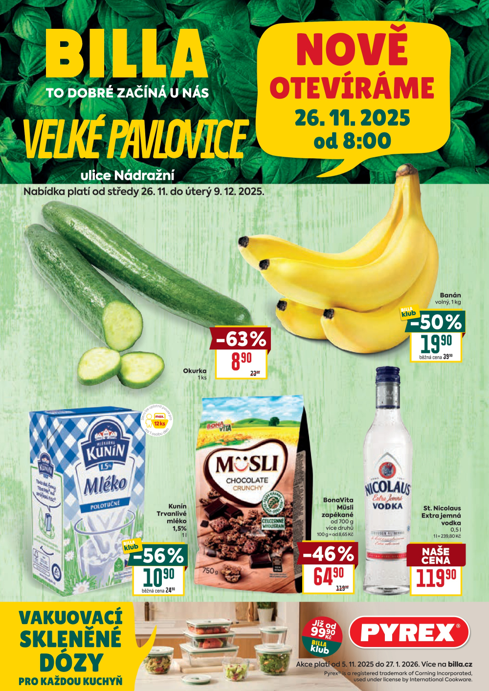 Leták BILLA leták - Velké Pavlovice, Nádražní - strana 1