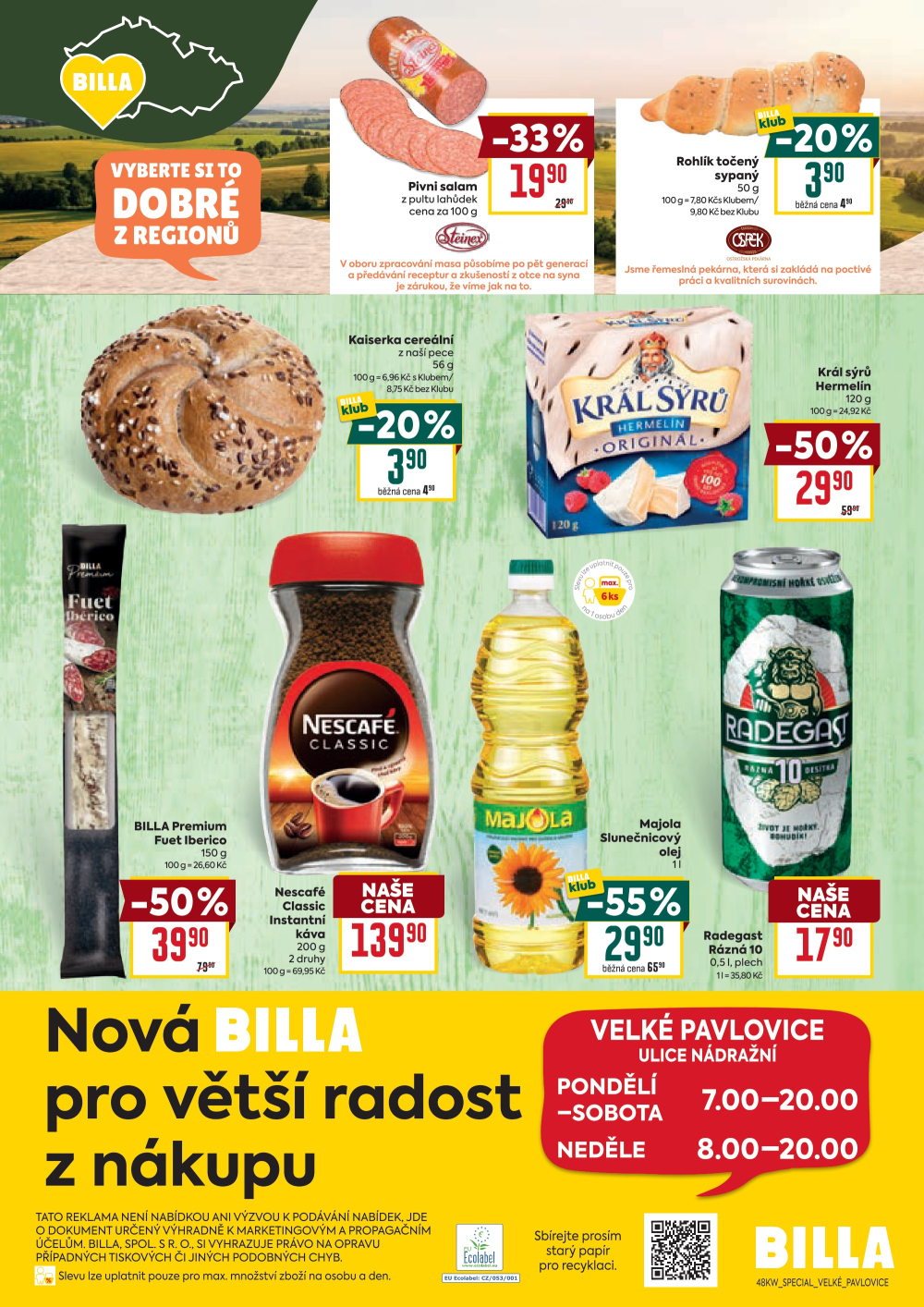 Leták BILLA leták - Velké Pavlovice, Nádražní - strana 4