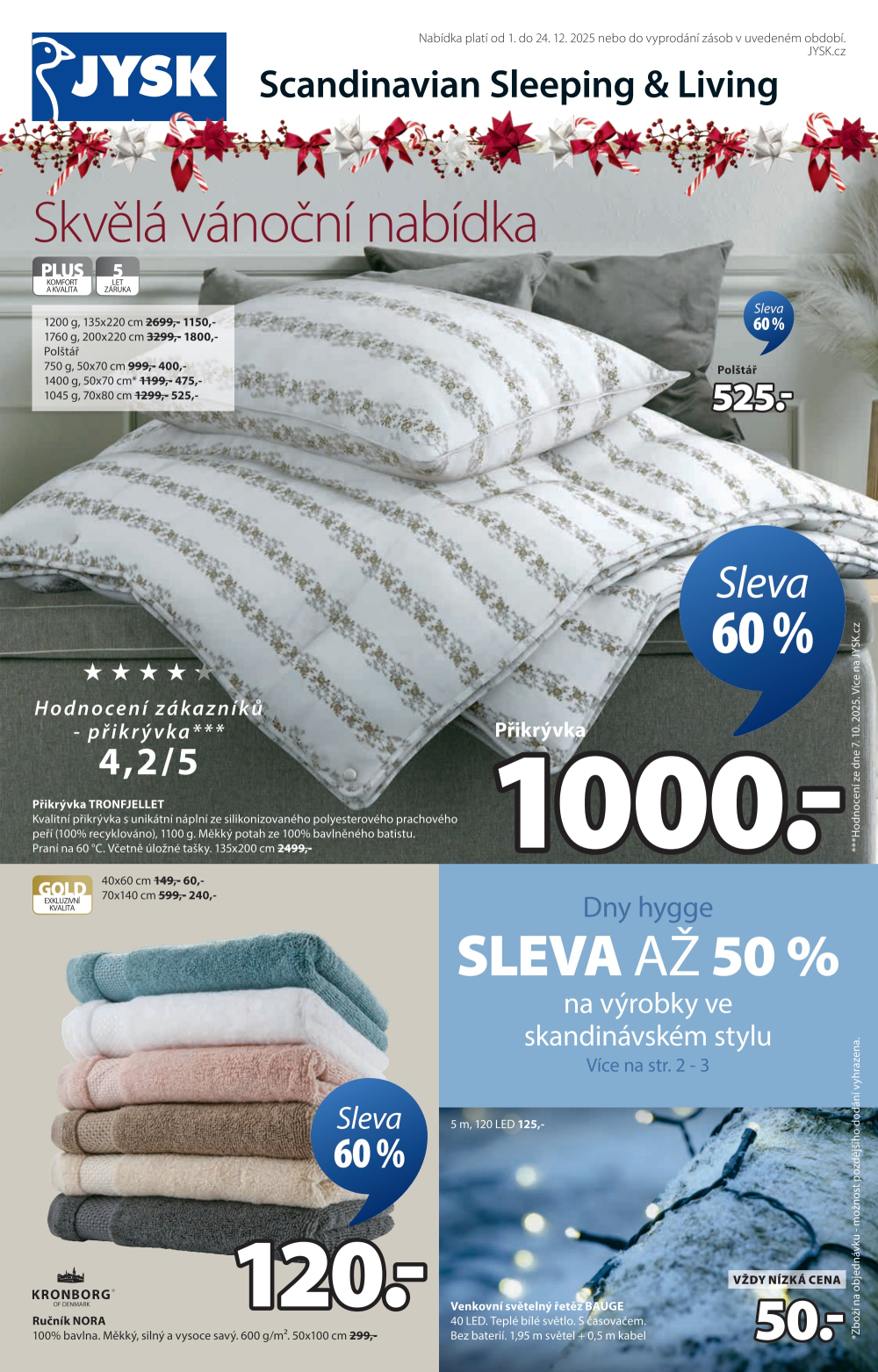 Leták Jysk leták - Skvělá vánoční nabídka - strana 1