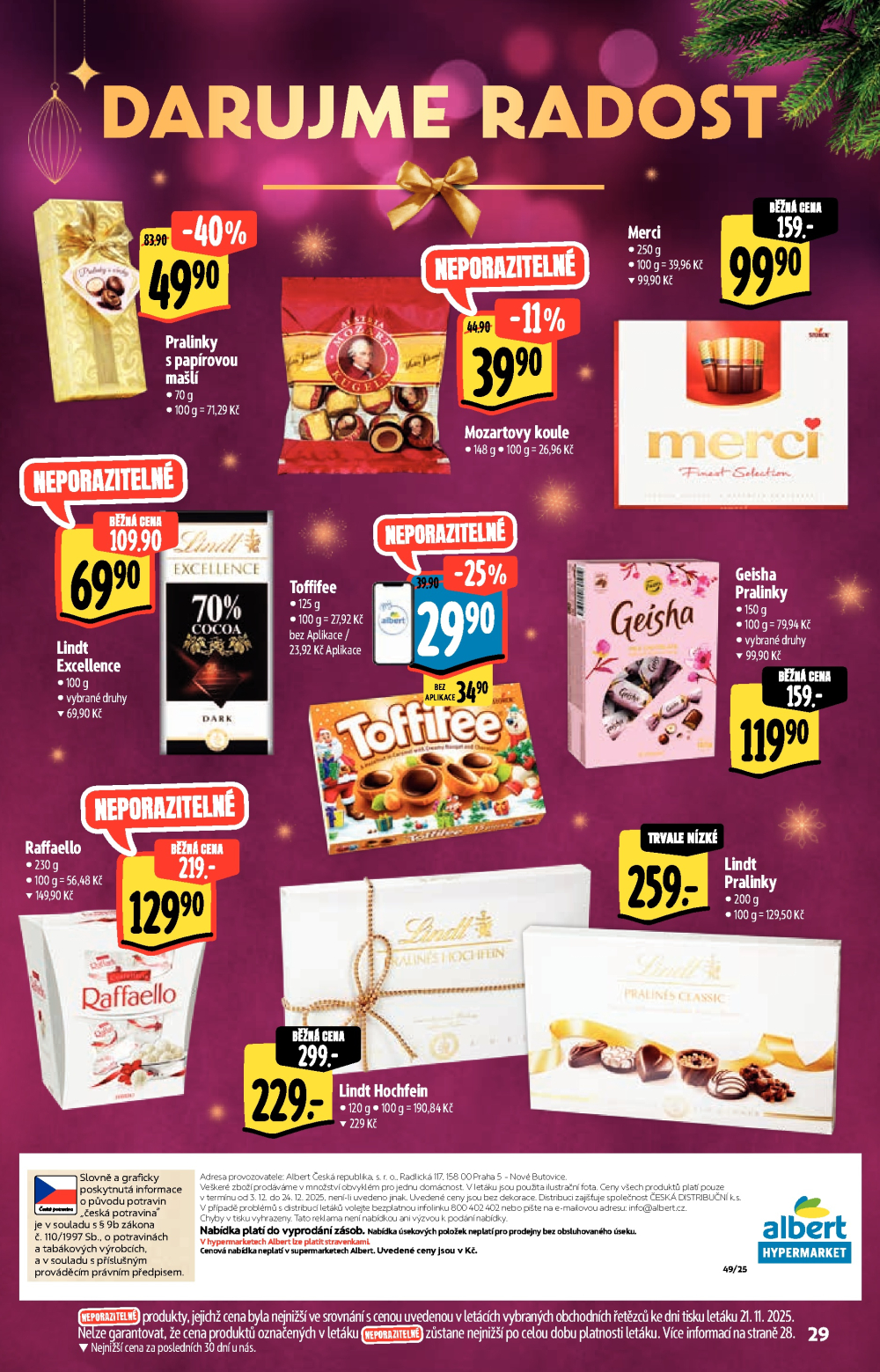 Leták Albert Hypermarket - Akční katalog Darujme radost - strana 29