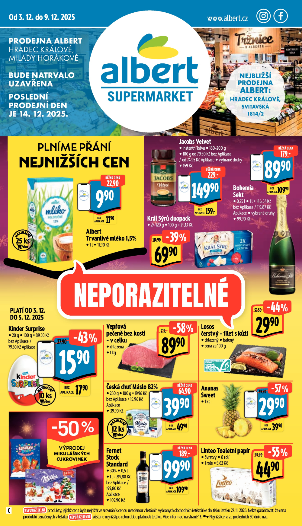 Leták Albert Supermarket leták - Hradec Králové, Milady Horákové - strana 1