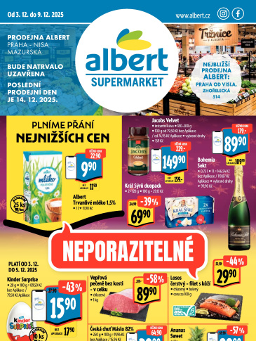 Albert Supermarket leták - Praha - Nisa Mazurská