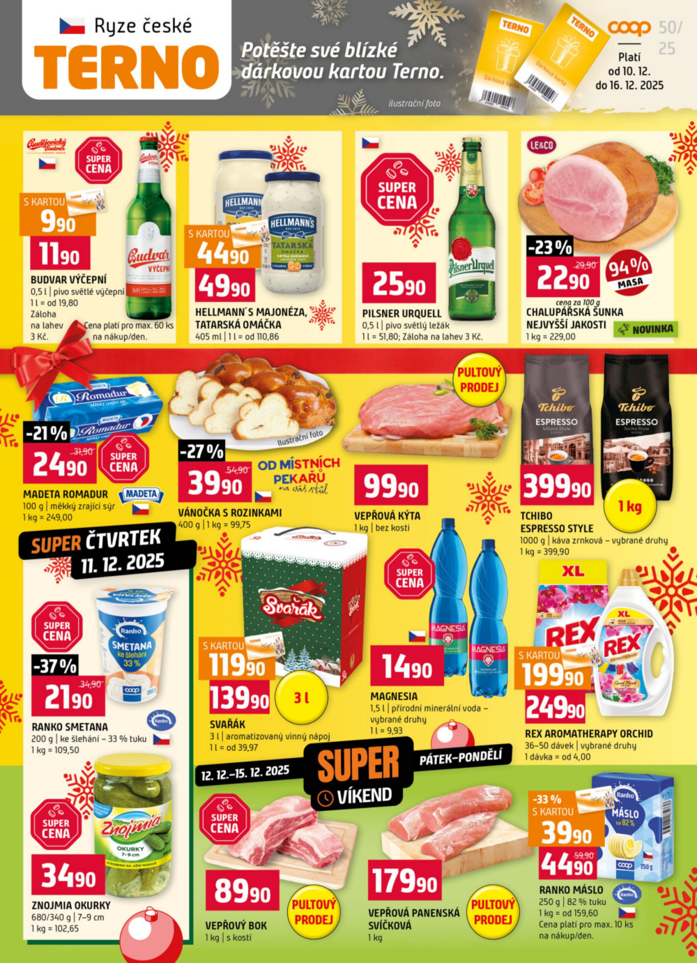 Leták Terno leták - České Budějovice, Hradec Králové, Olomouc, Týn nad Vltavou, Bechyně, Trhové Sviny, Třeboň - strana 1
