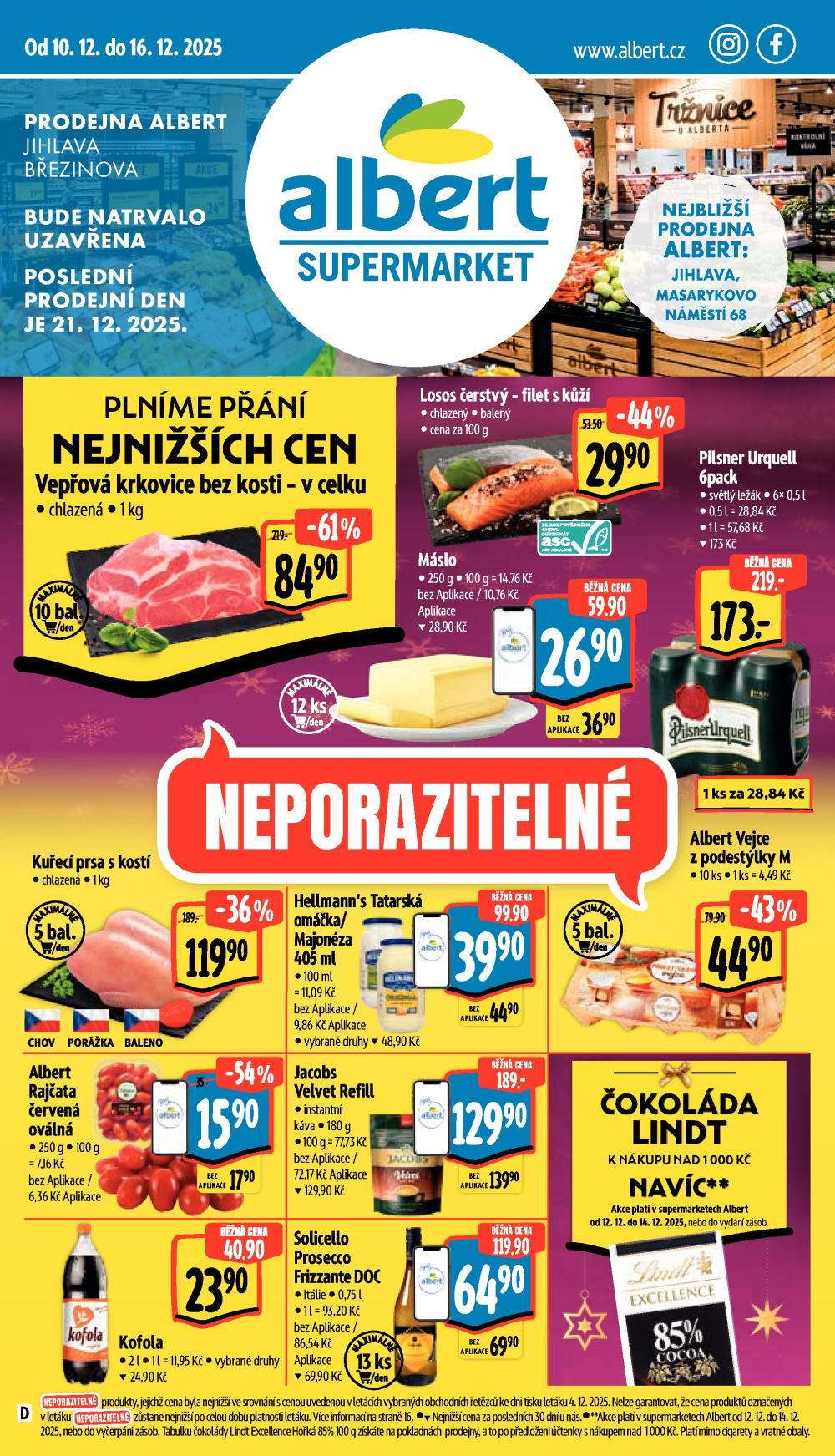 Leták Albert Supermarket leták - Jihlava, Březinova - strana 1