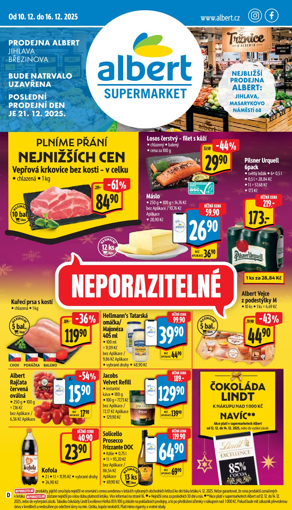 Leták Albert Supermarket leták - Jihlava, Březinova - strana 1
