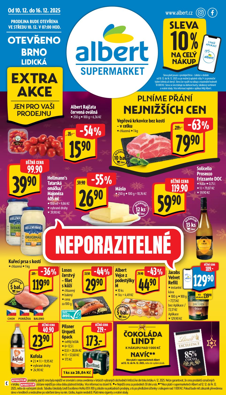 Leták Albert Supermarket leták - Brno, Lidická - strana 1