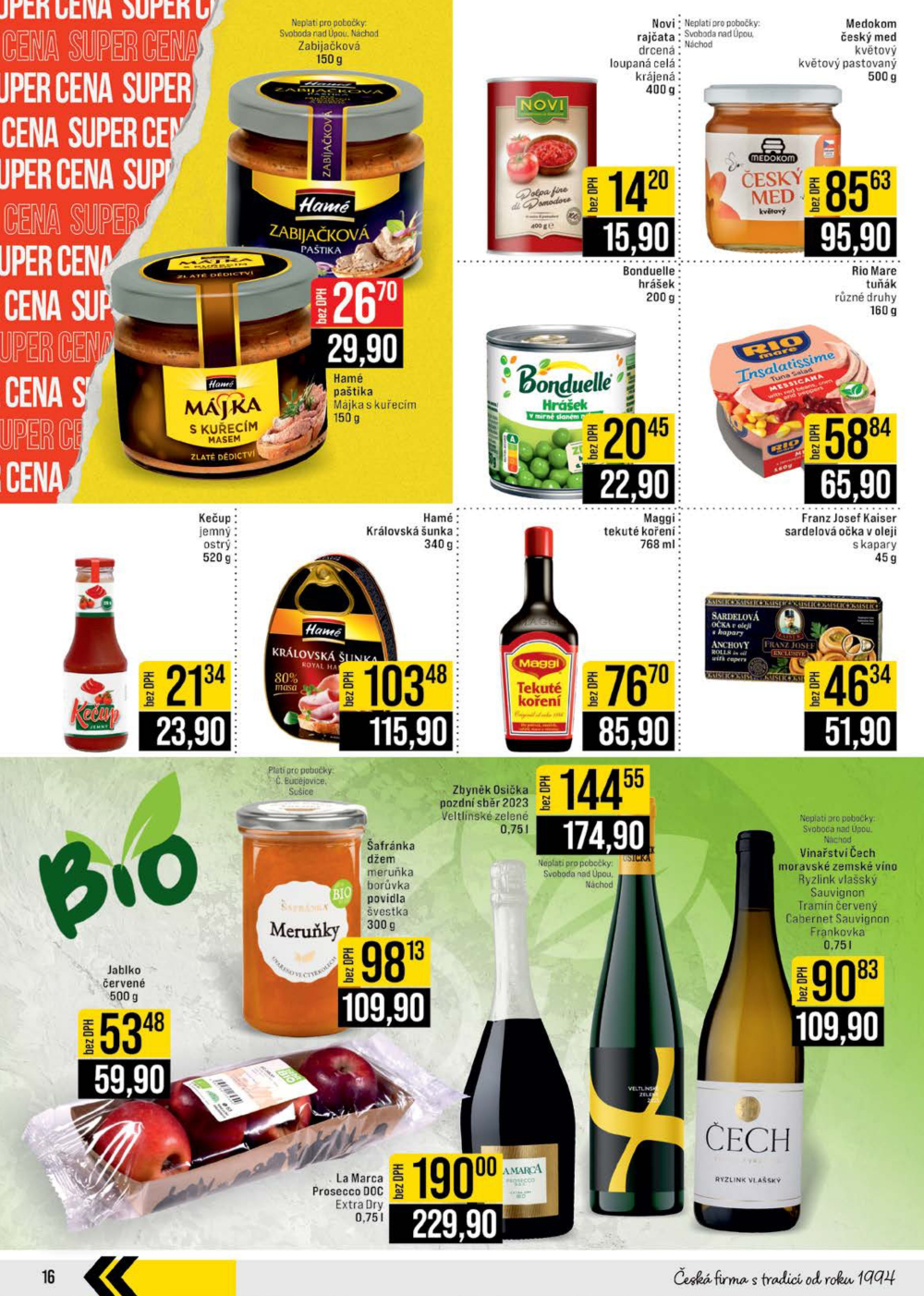 Leták JIP leták CC Cash & Carry - České Budějovice, Most, Náchod, Svoboda nad Úpou, Sušice - strana 16