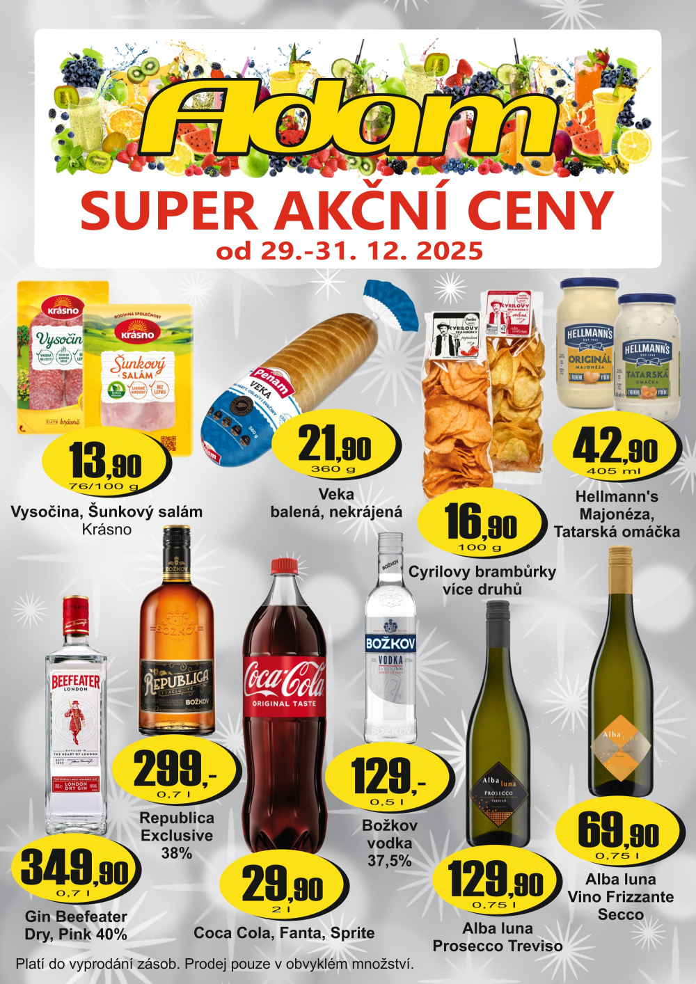 Leták ADAM POTRAVINY leták - strana 1