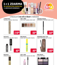 Akční leták Teta drogerie-  Dekorativní kosmetika 1+1 zdarma