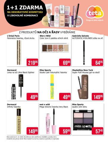 Teta drogerie-  Dekorativní kosmetika 1+1 zdarma