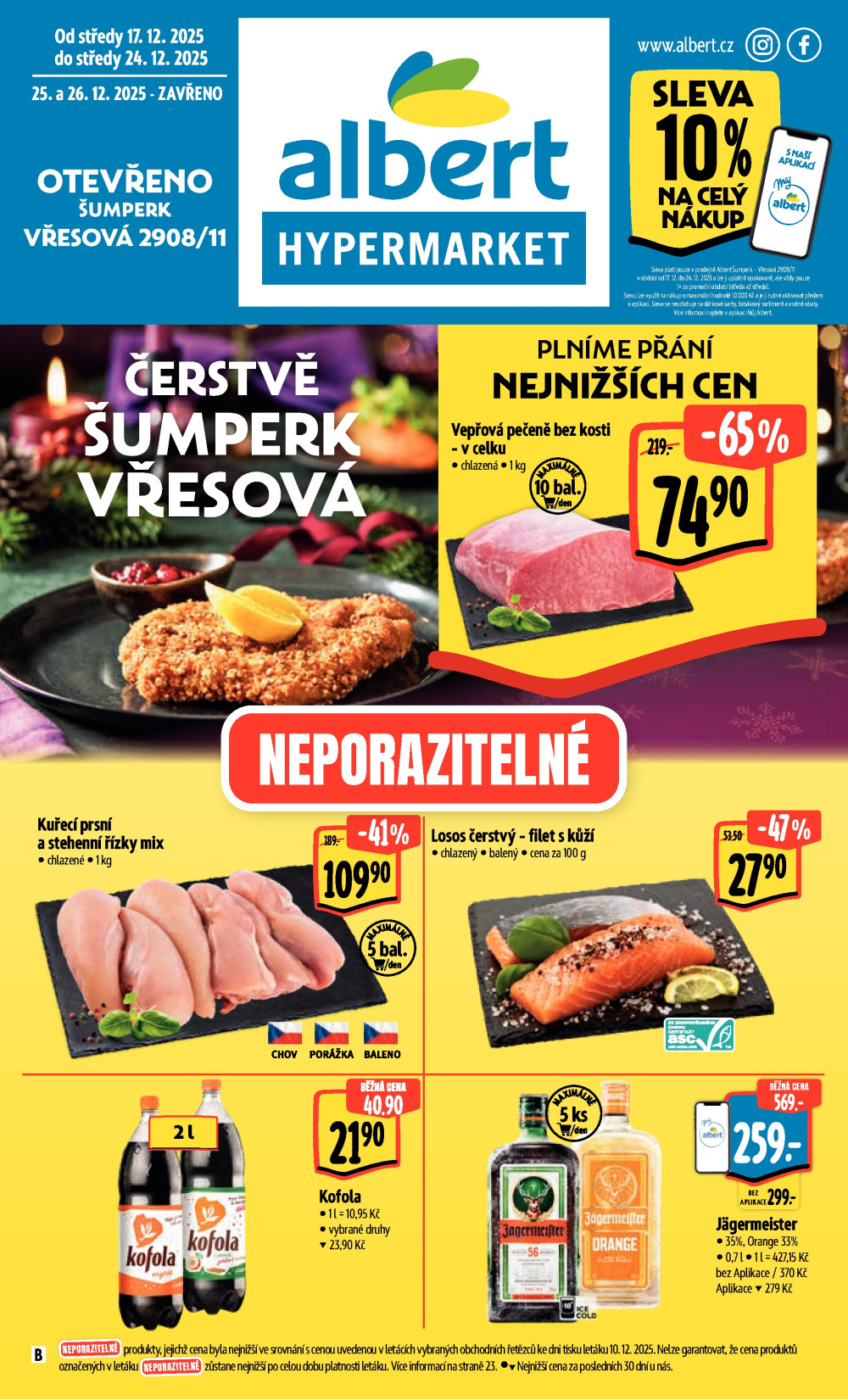 Leták Albert Hypermarket leták - Šumperk, Vřesová - strana 1