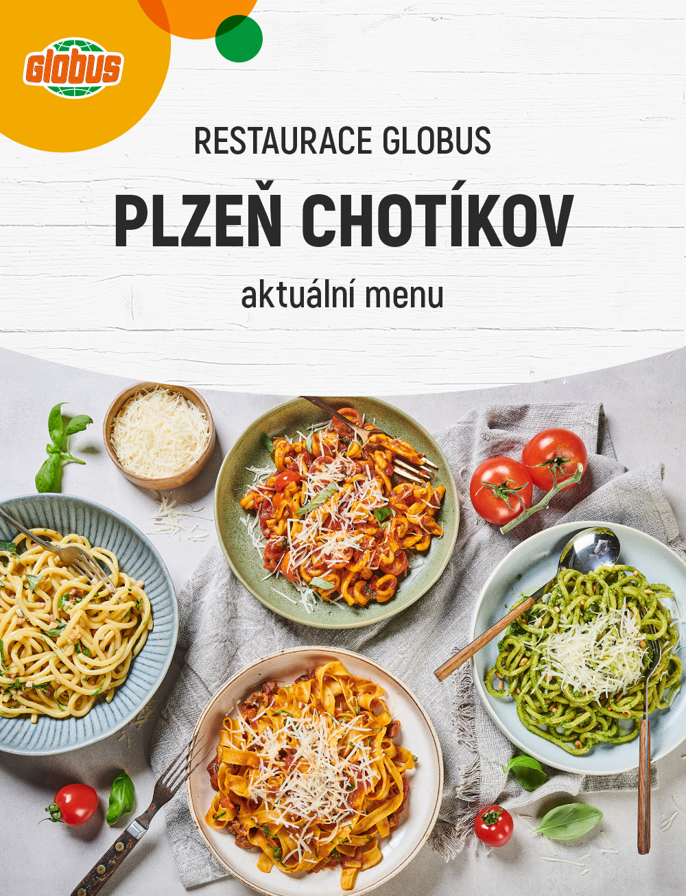 Leták Globus restaurace - Plzeň Chotíkov - strana 1