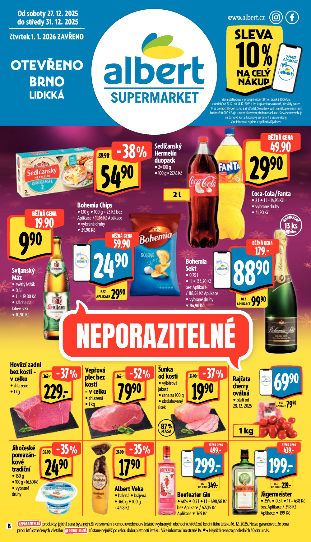 Leták Albert Supermarket leták - Brno, Lidická - strana 1