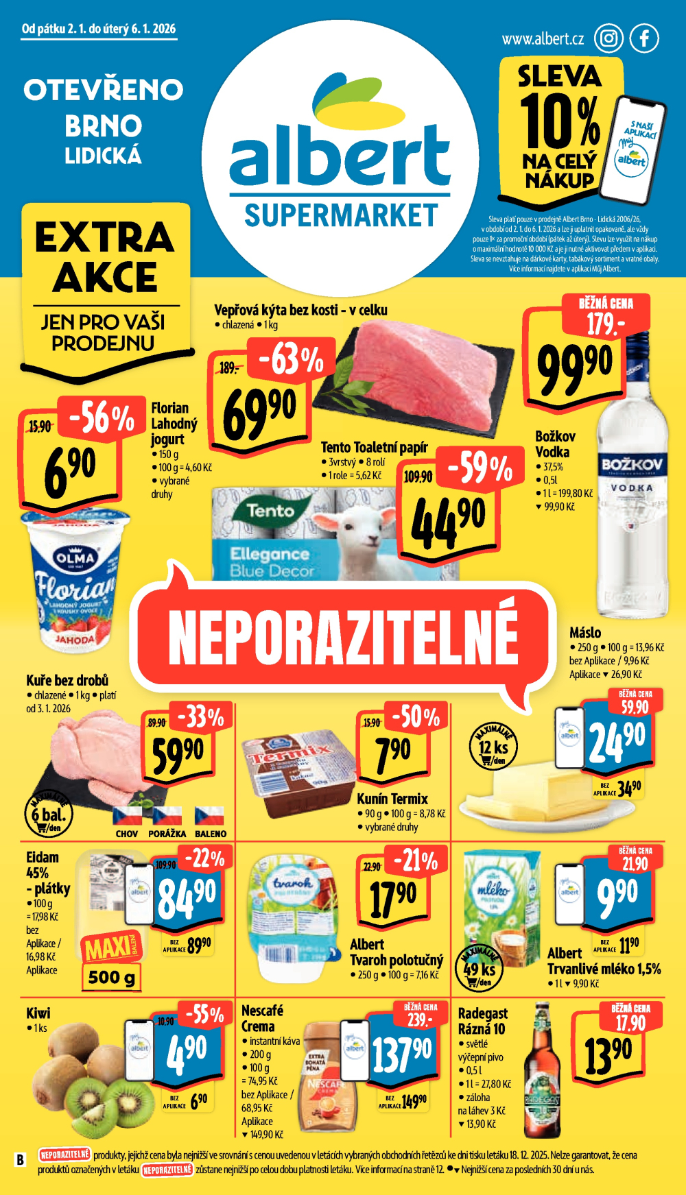 Leták Albert Supermarket leták - Brno, Lidická - strana 1