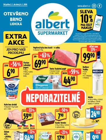 Albert Supermarket leták - Brno, Lidická