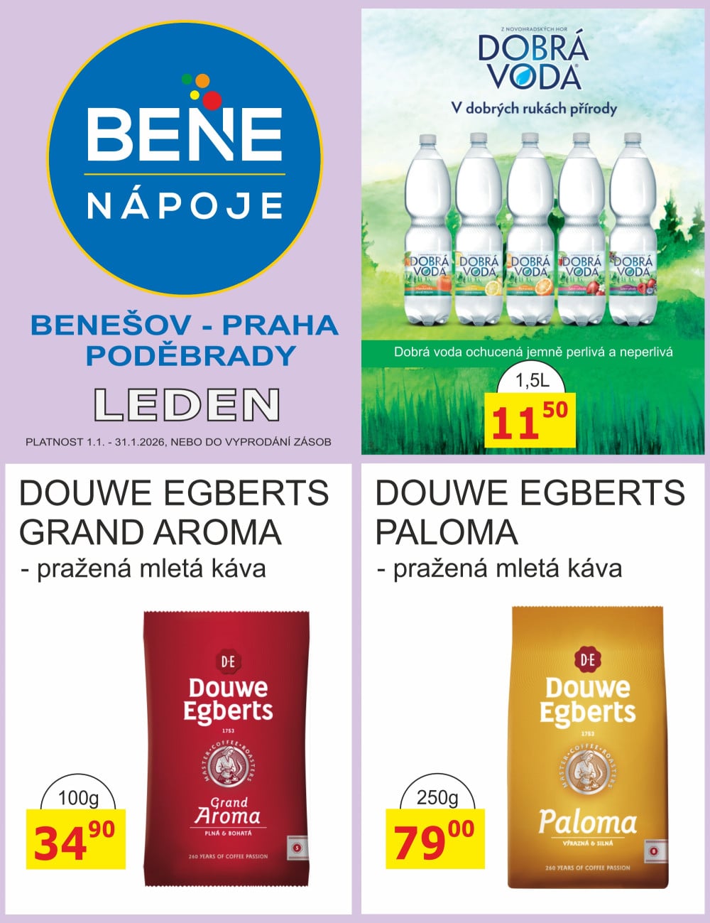 Leták BENE NÁPOJE leták - strana 1