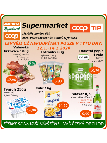 COOP Jednota Nymburk Supermarket leták