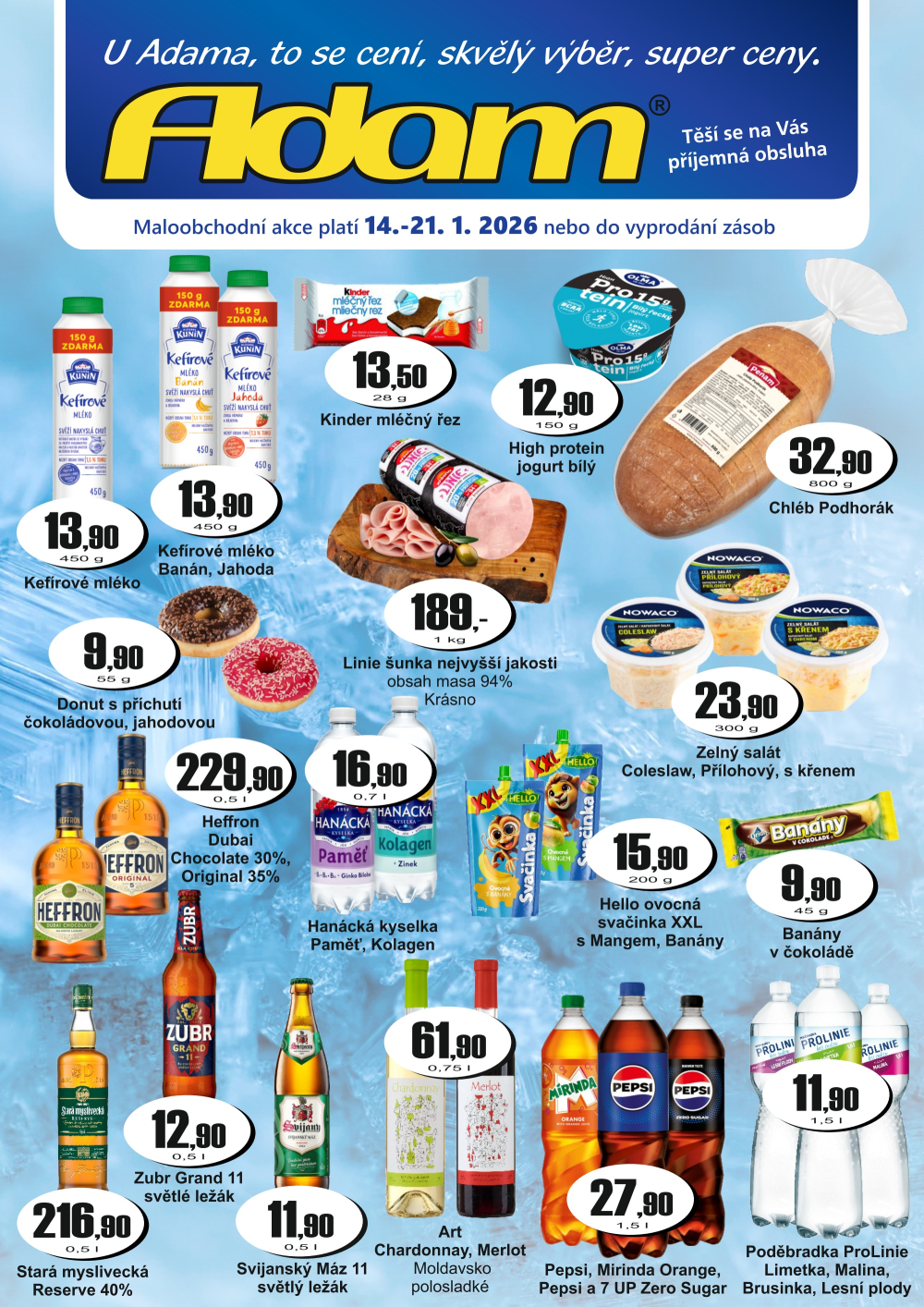 Leták ADAM POTRAVINY leták - strana 1