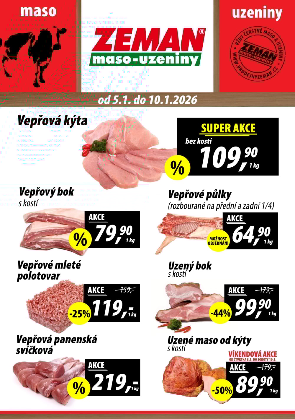 Leták ZEMAN maso - uzeniny leták - strana 1