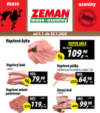 Akční leták ZEMAN maso - uzeniny 