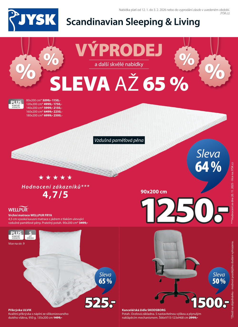 Leták Jysk leták - Výprodej až 65 % - strana 1