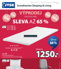 Akční leták Jysk  - Výprodej až 65 %