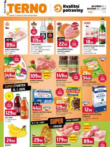 Terno leták - Zlín, Český Krumlov, Prachatice, Tábor, Strakonice, Blatná