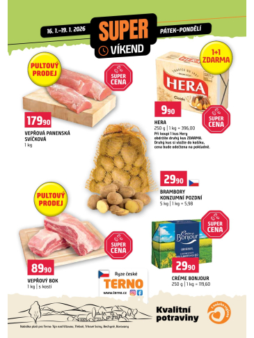 Terno leták - Víkendovka Týn nad Vltavou, Třeboň, Trhové Sviny, Bechyně, Borovany