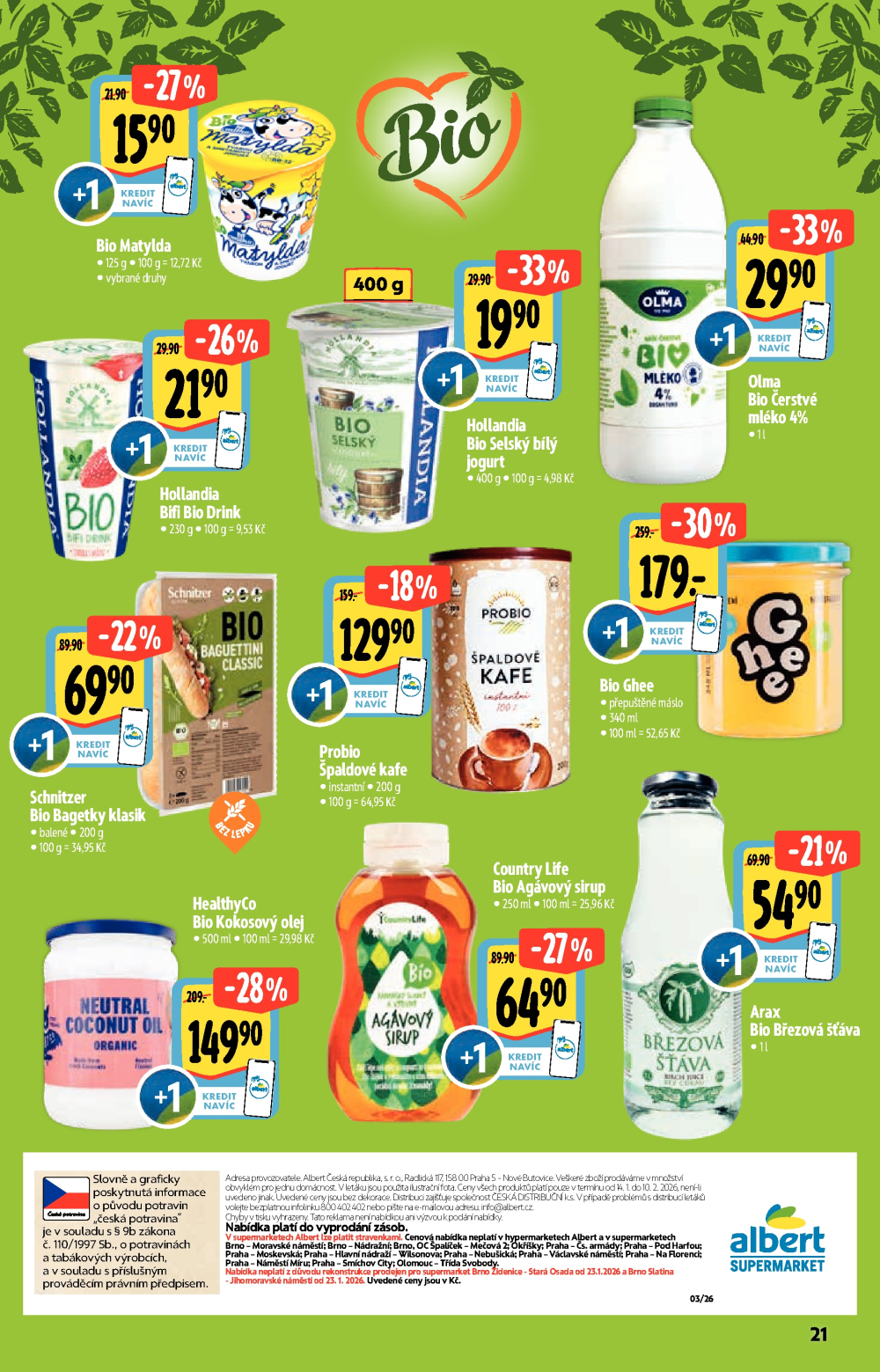 Leták Albert Supermarket - Akční katalog Bio - strana 21