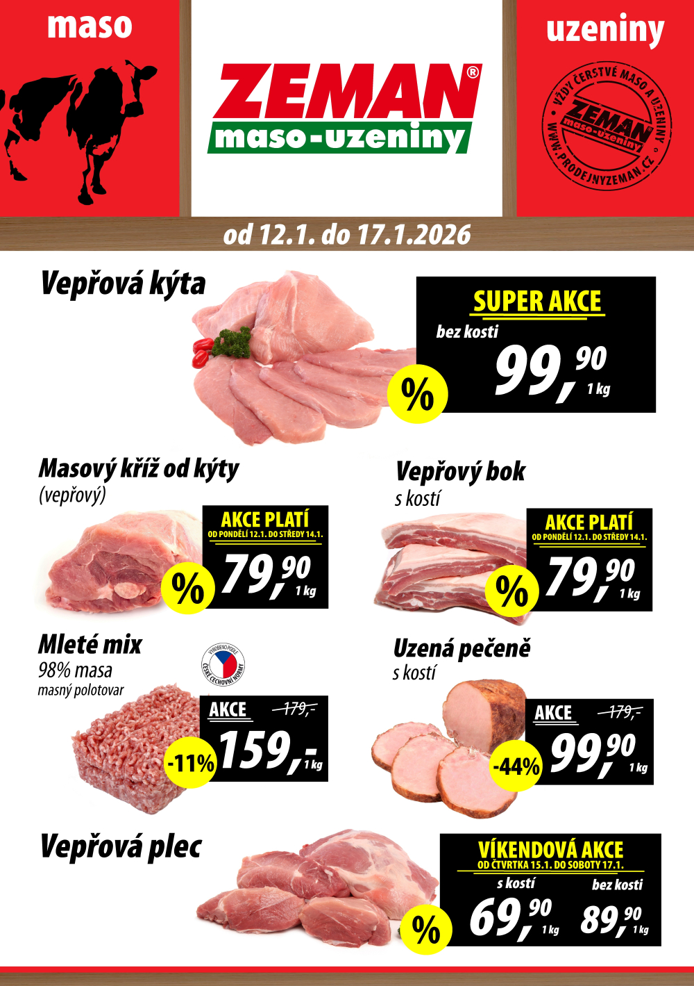 Leták ZEMAN maso - uzeniny leták DEF - strana 1