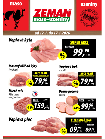 ZEMAN maso - uzeniny leták DEF
