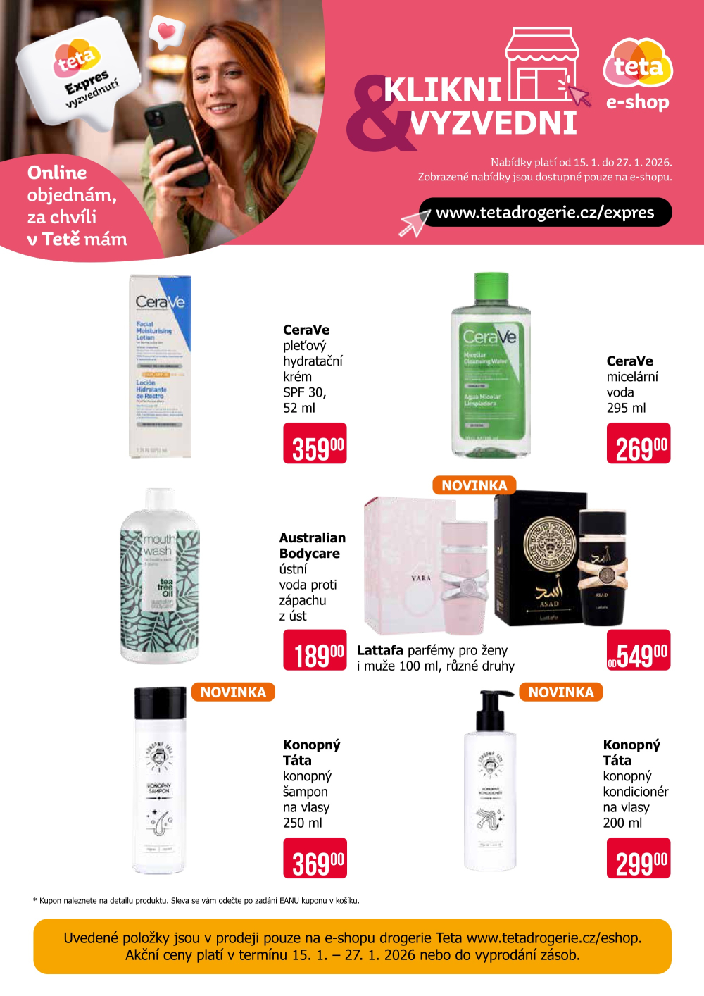 Leták Teta drogerie - Speciální nabídka e-shop - strana 1