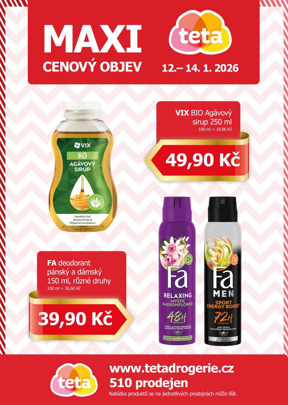 Leták Teta drogerie - Maxi cenový objev - strana 1