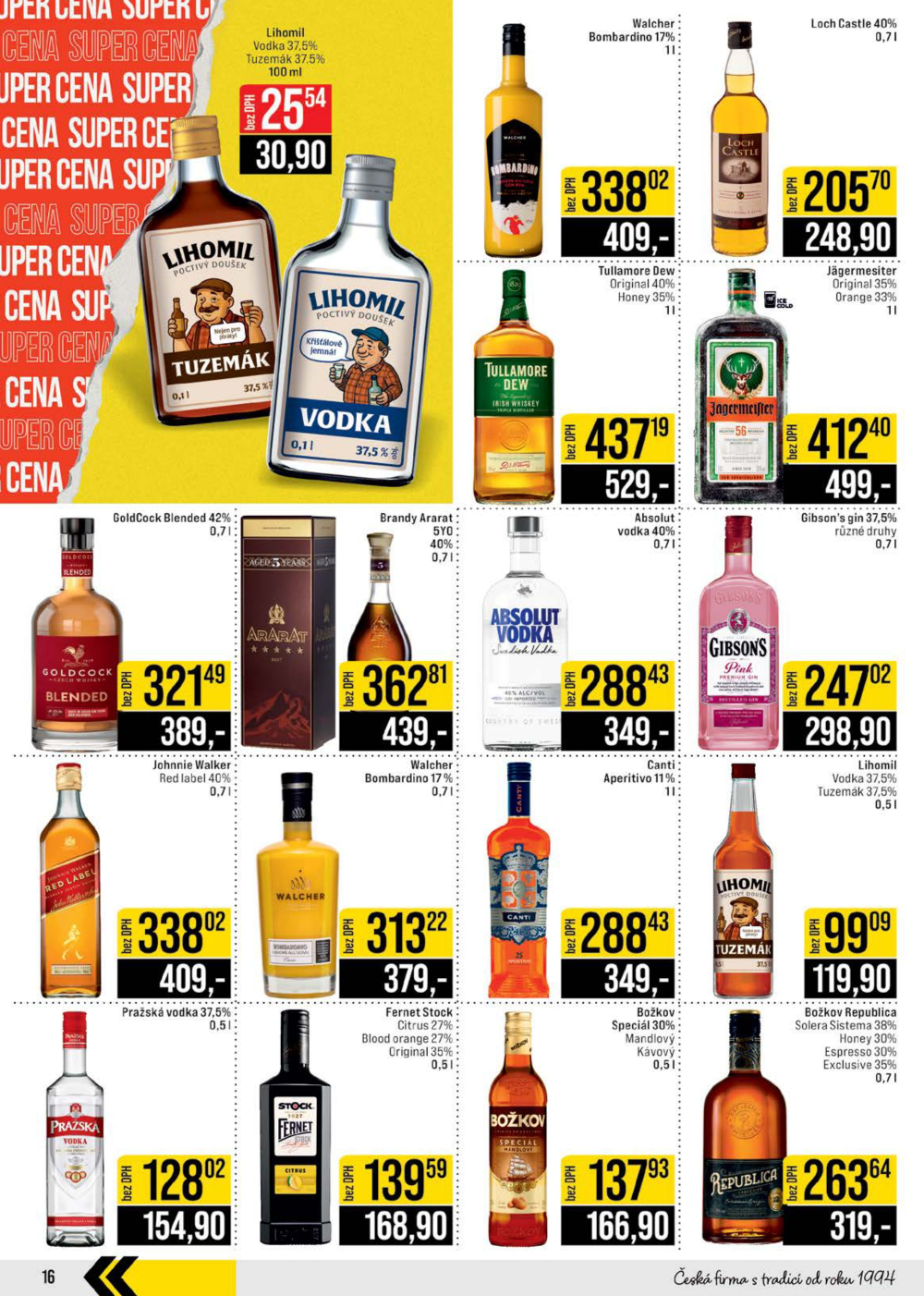 Leták JIP leták CC Cash & Carry - Brno, Ostrava, Praha, Polička, Olomouc, Karlovy Vary, Zlín, Jilemnice, Pardubice - strana 16