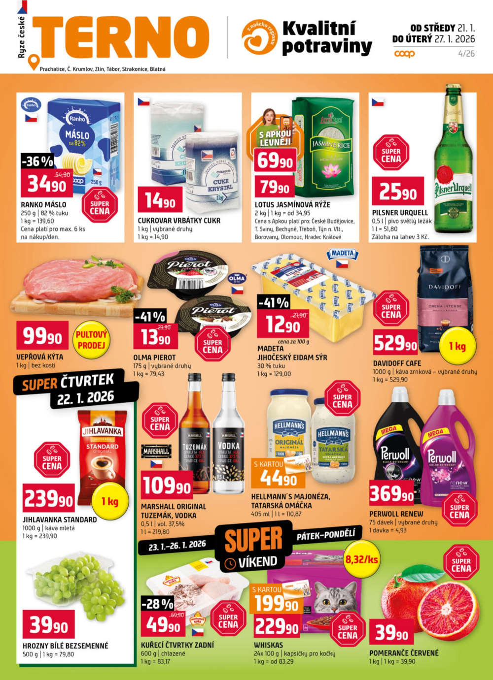 Leták Terno leták - Prachatice, Český Krumlov, Zlín, Tábor, Strakonice, Blatná - strana 1