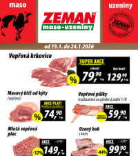 Akční leták ZEMAN maso - uzeniny 