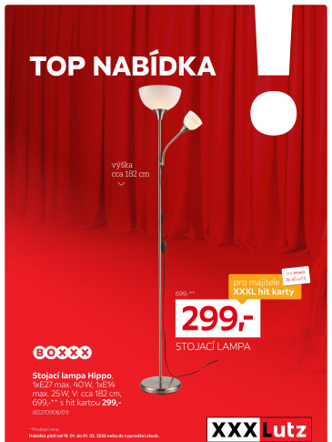 XXXLutz leták - TOP nabídka Stojací lampa Boxxx