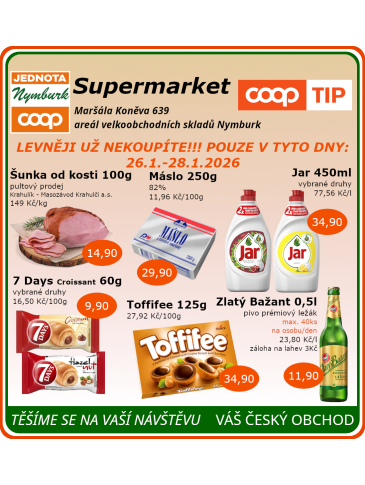 COOP Jednota Nymburk Supermarket leták