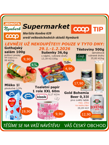 COOP Jednota Nymburk Supermarket leták