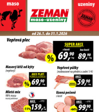 Akční leták ZEMAN maso - uzeniny 
